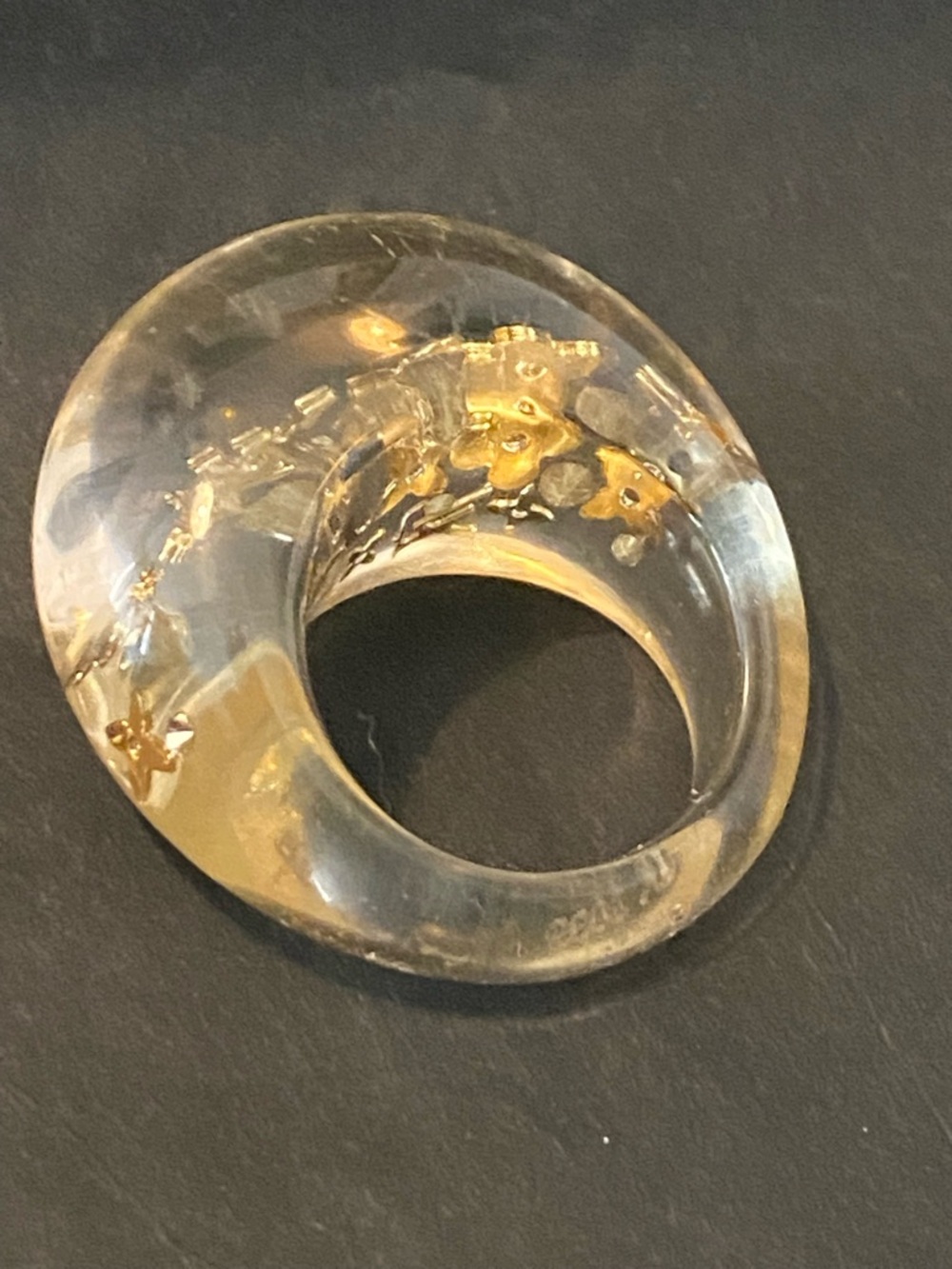 Louis Vuitton Clear Ring with Gold Monogram Accents - Picture 7 of 9